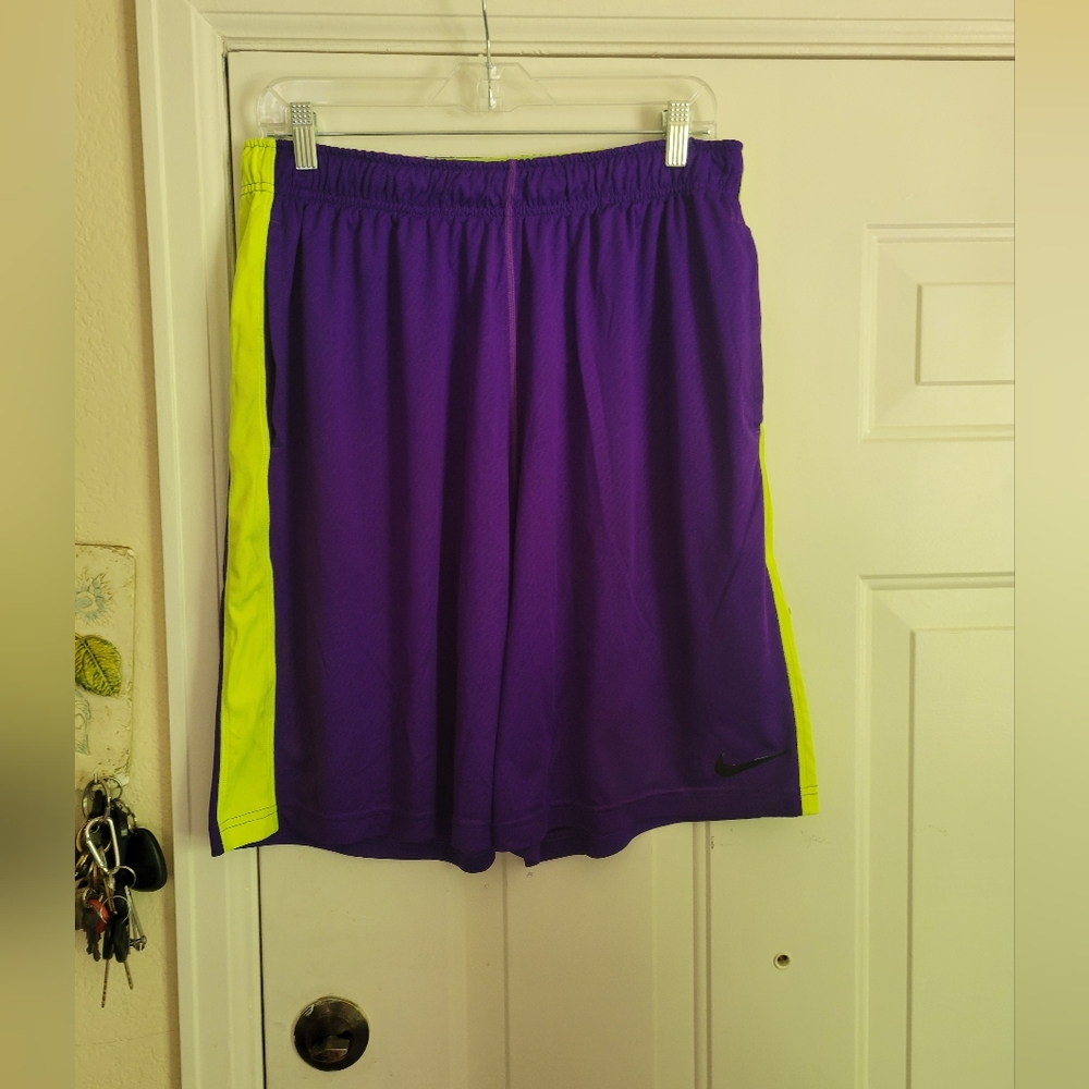 Nike Purple and Green Athletic Shorts Large Basquetball